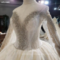 Jancember HTL1593 Latest Elegant Beaded Lace Applique Wedding Dresses In Dubai